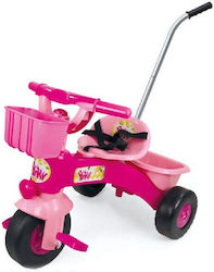 Kids Tricycle with Storage Basket & Push Handle Pink