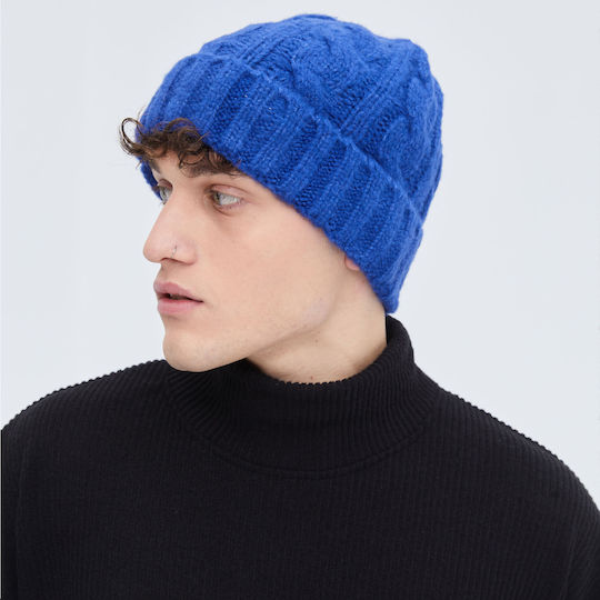 Beanie Unisex Beanie Knitted in Blue color