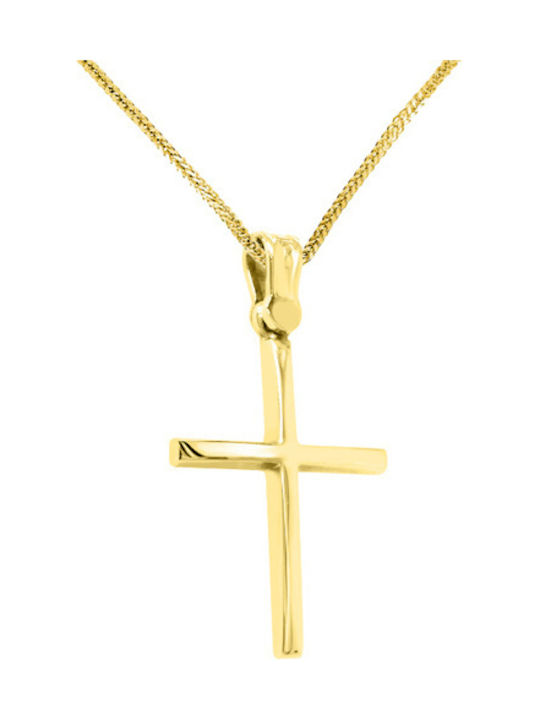 Damen Gold Kreuz 14K mit Kette