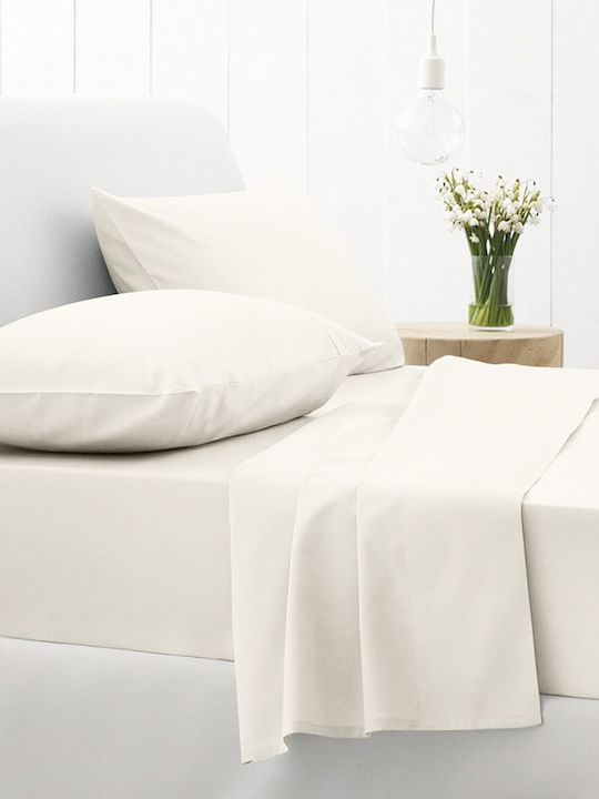 Sunshine Cotton Feelings 151 Σετ Σεντόνια Διπλά με Λάστιχο 150x205+30εκ. White 100 (4τμχ)