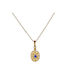 Kremling Charm Talisman Byzantinisch mit Steinen aus Gold 14K mit Zirkon Blau