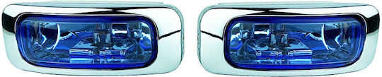 LA-1100 Rectangle Waterproof Headlights Car H3 Universal 12V 55W 12.5cm with Blue Lighting 2pcs