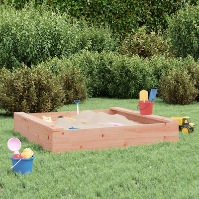 vidaXL Sandbox Μασίφ Ξύλο made of Wood 111x111x20cm. Beige