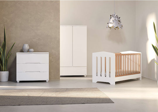 Casababy Art Seturi de mobilier pentru copii cu Pat, Comodă și Dulap Bej / Alb