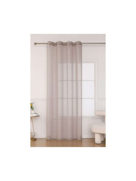 Viokarpet Vorhang mit Grommets Seraina Beige 140x285cm