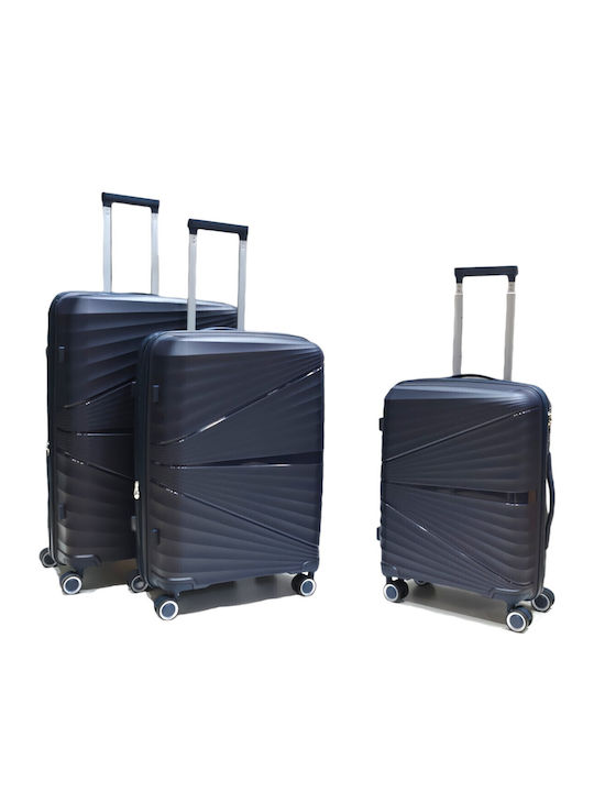 Ormi Esh Hard Blue Suitcases Max Height 75cm with 4 Wheels Set of 3