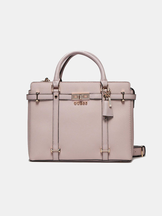 Guess Luxury Satchel Γυναικεία Τσάντα Χειρός Ροζ