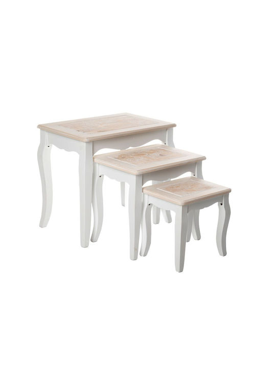 Rechteckig Beistelltisch White L53xB35xH47cm