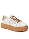 Pinko Femei Sneakers White / Cognac