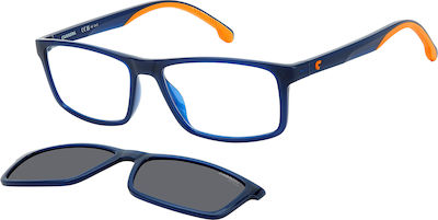 Carrera Ca Plastic Eyeglass Frame with Clip On Blue 8065/CS RTC/M9