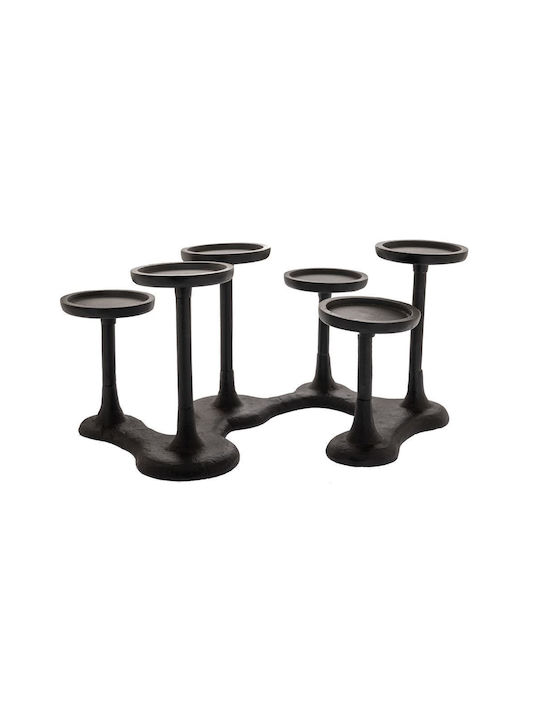 Iliadis Candle Holder Metal in Black Color 9x9x20cm 1pcs