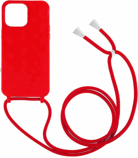 Green On Back Cover Σιλικόνης με Λουράκι Κόκκινο (iPhone 15 Pro)