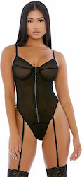 Forplay Nightly Hook Up Teddy Sexy Κορμάκι με Διαφάνεια & Ζαρτιέρες