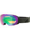 Adult Ski & Snowboard Goggles Black with Black Mirror Lens