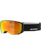 Alpina Ski & Snowboard Goggles Kids Black with Lens in Black Color
