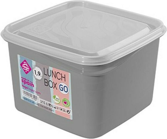 Hega Hogar Plastic Lunch Box Gray 1900ml