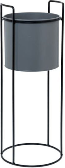 Iliadis Planter Metal Gray with Stand 19x19x50cm.