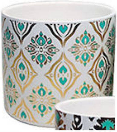 Marhome Planter Ceramic Turquoise 11.5x11.5x10.5cm.
