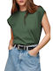 Pepe Jeans Γυναικεία Καλοκαιρινή Μπλούζα Κοντομάνικη Χακί