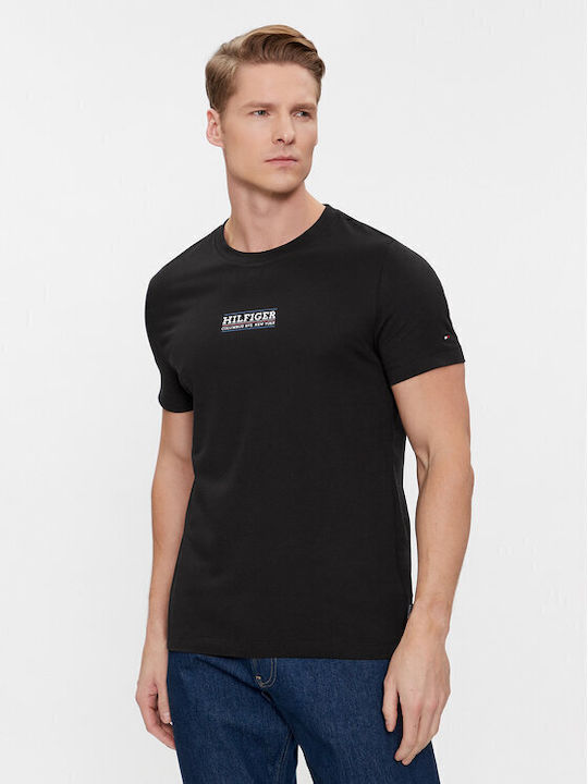 Tommy Hilfiger Small Ανδρικό T-shirt Κοντομάνικο Μαύρο