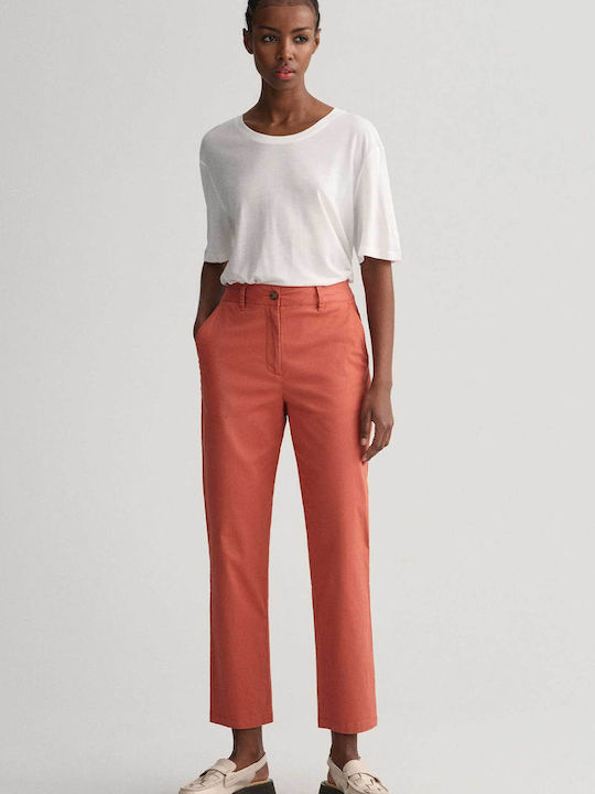 Gant Women's Capri Chino Trousers Slim Fit Tile