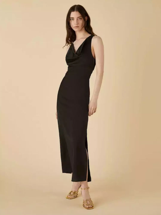 Emme Mini Dress with Slit Black
