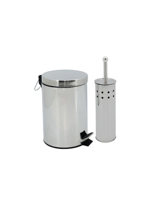 Ankor Inox Badezimmer Mülleimer 5Es Silber