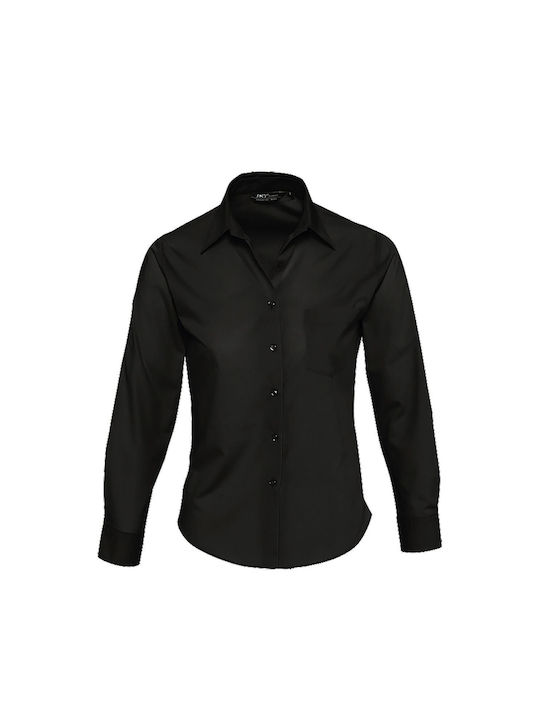 Sol's Women's Long Sleeve Shirt Black