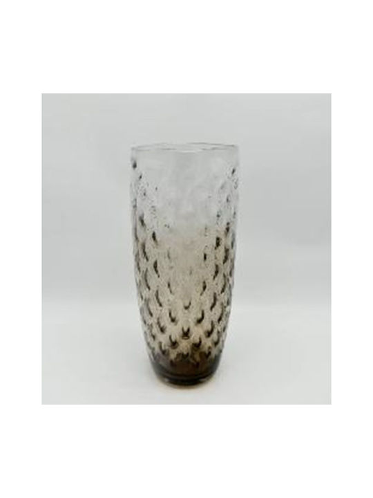 Iliadis Decorative Vase Glass Διάφανο-Καφέ 23x23x51cm 1pcs