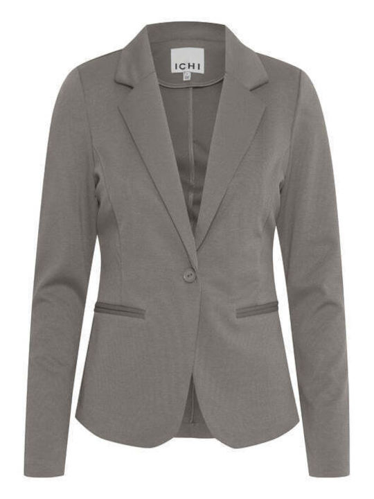 ICHI Long Women's Blazer Gray