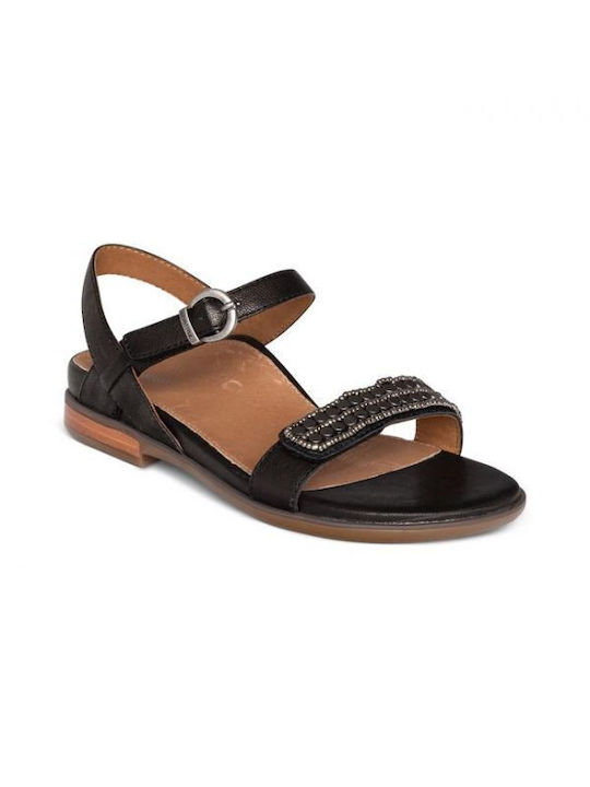 Aetrex Women's Flat Sandals Anatomic in Black Color