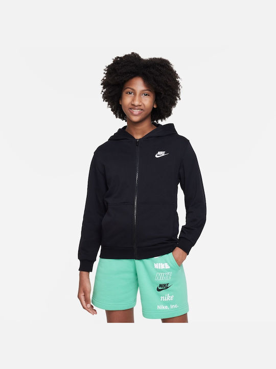 Nike Kids Cardigan with Hood Black Nsw Club