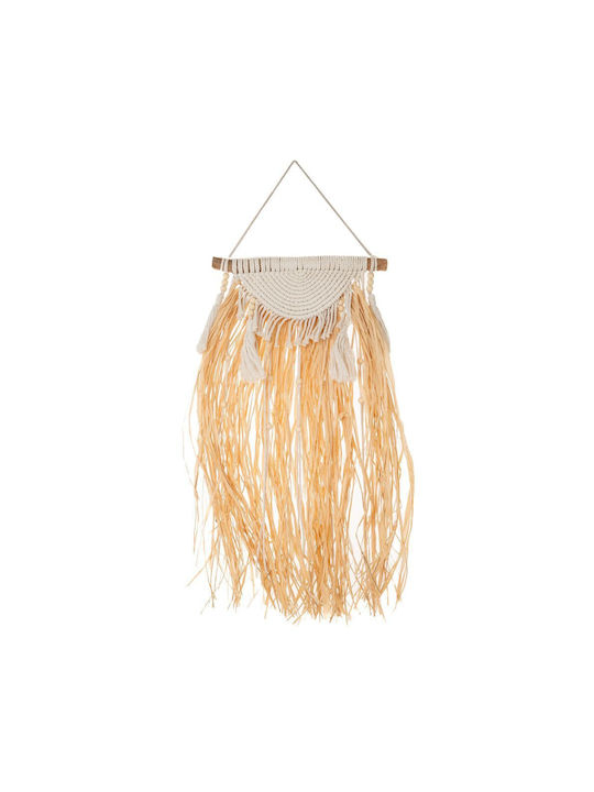 Iliadis Macrame Hanging Handmade Beige Wall Decor Fabric 60x30cm