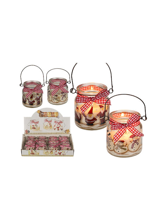 Christmas Glass Candle 6.5x6cm (Μiscellaneous Designs/Colors)