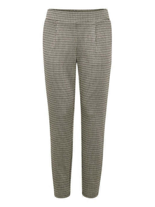 ICHI Women's Fabric Trousers Beige