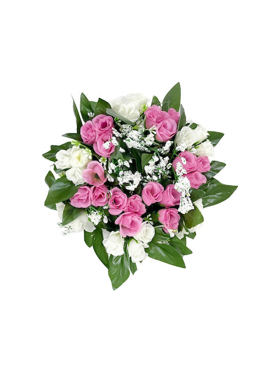 Στεφάνι Τριαντάφυλλο 22cm (ΤΗΙΜ36009) - Ροζ