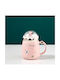 PINK CHRISTMAS MUG WITH SNOWBALL