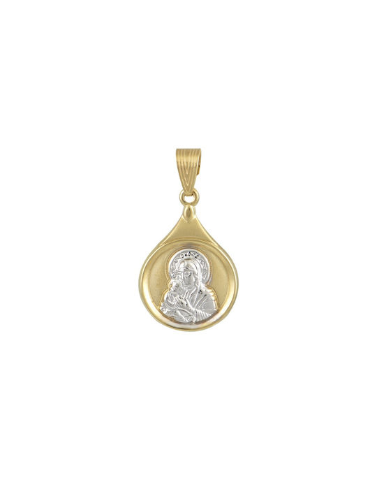 Anhänger Kinder Amulett mit der Jungfrau Maria aus Weißgold 9K N007.1YW.K9