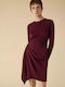 Mini Dress Draped Bordeaux