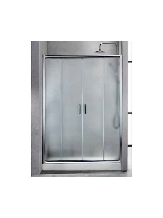 Sanitec Διαχωριστικό Ντουζιέρας με Ανοιγόμενη Πόρτα 150x180cm Chrome