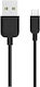 Usams US-SJ099 USB 2.0 Cable USB-C male - USB-A Μαύρο 1m