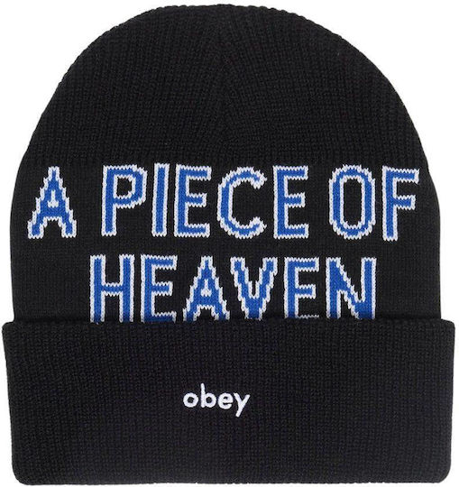 Beanie Unisex Σκούφος Πλεκτός σε Μαύρο χρώμα