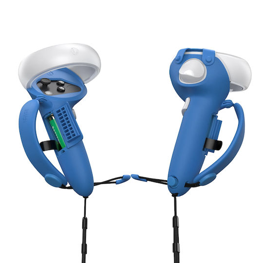 KIWI Design Knuckle Grips Cover V3 Πλαστική Θήκη Προστασίας Oculus / Meta Quest 2 για Χειριστήριο VR Μπλε