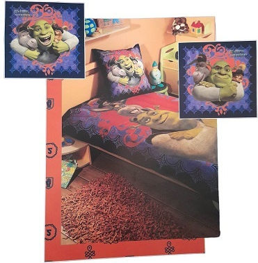 Beauty Home Set Kinderbettlaken Baumwolle Shrek Third 170x260cm 4 Stück