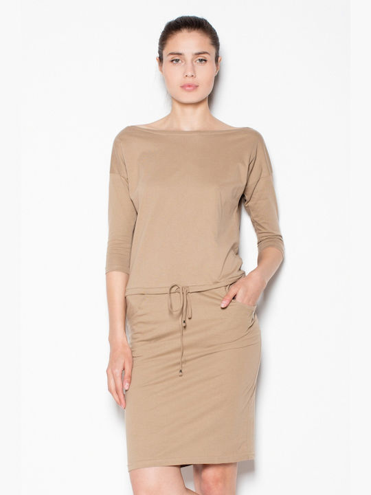 Venaton Mini Kleid Beige