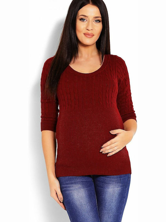 PeeKaBoo Maternity Sweater Burgundy