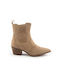 Fshoes Suede Women's Ankle Boots Beige