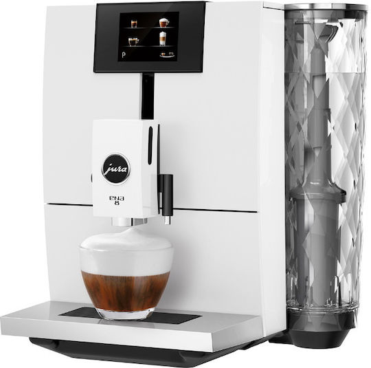 Jura Ena 8 Full Nordic Αυτόματη Μηχανή Espresso 1450W Πίεσης 15bar με Μύλο Άλεσης Λευκή 15491