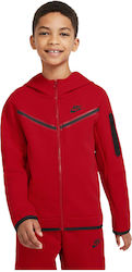 Nike Παιδική Ζακέτα Fleece με Κουκούλα Κόκκινη