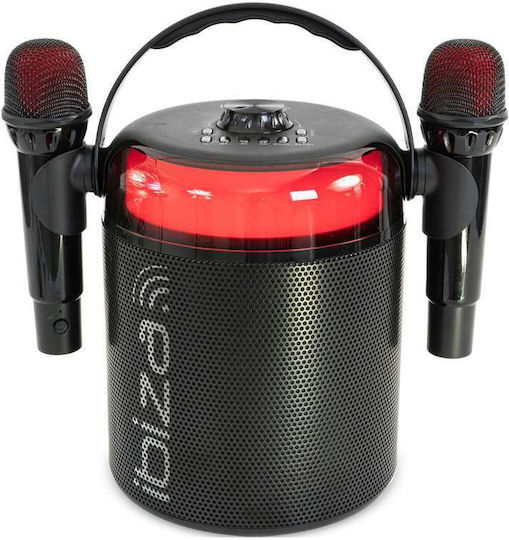 Ibiza Sound Karaoke Speaker with Wireless Microphones and Lighting Effects Karahome Black